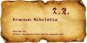 Kracsun Nikoletta névjegykártya